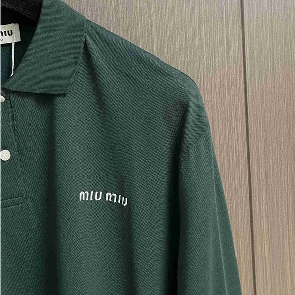 Miu Miu Forest Green Long Sleeve Top - Picture 4 of 8